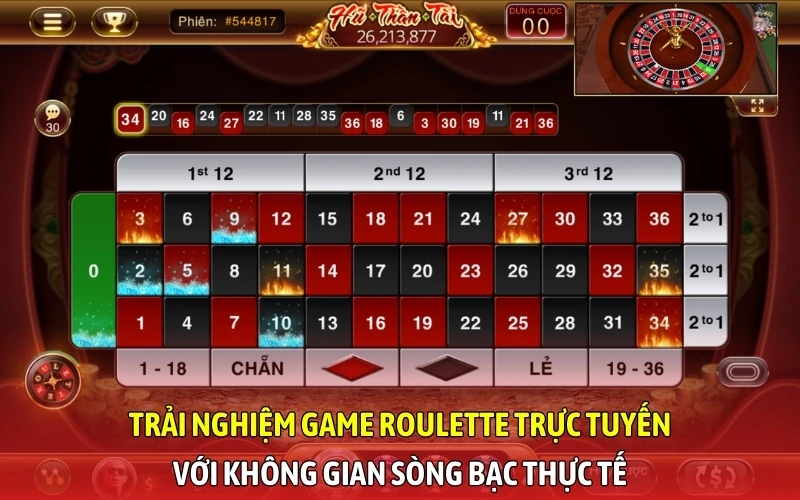 Trải nghiệm game Roulette trực tuyến với không gian sòng bạc thực tế