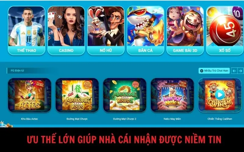 Ưu thế lớn giúp nhà cái nhận được niềm tin